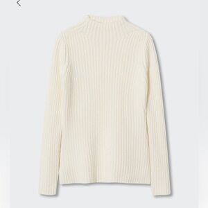 Mango Cream Sweater with Ribbed Texture